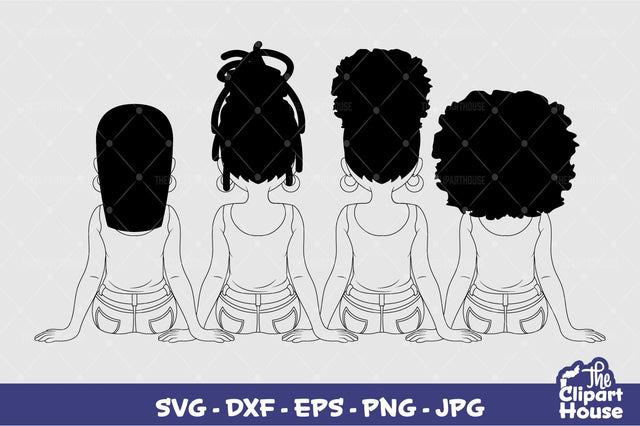 Friendship Girls Silhouette SVG The Clipart House 