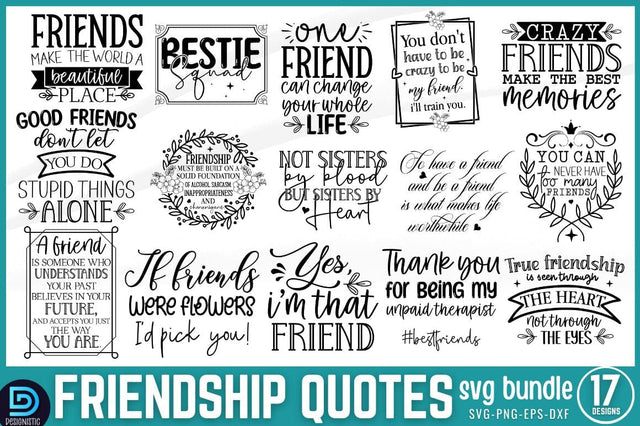 Friendship Quotes SVG Bundle SVG DESIGNISTIC 