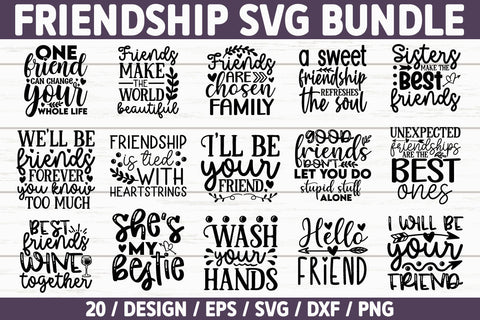 Friendship SVG Bundle Cut File SVG akazaddesign 