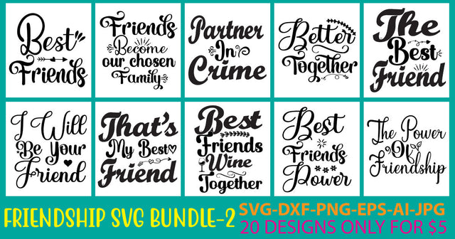Friendship Svg Bundle Vol. 2 SVG Syaman 