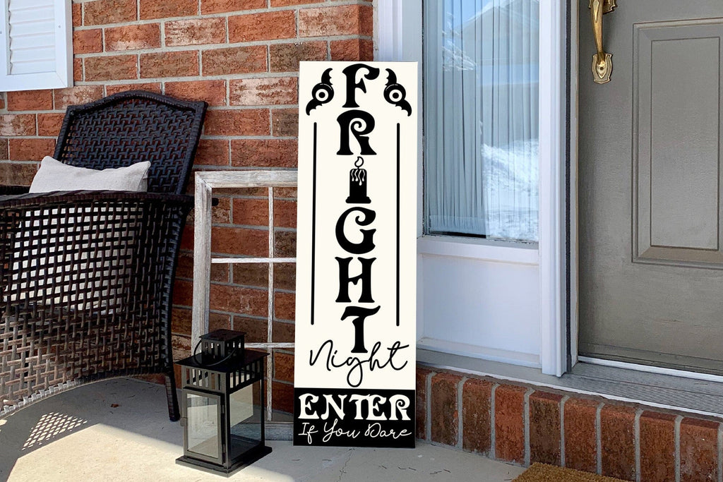 Fright Night SVG - Halloween Porch Sign SVG - So Fontsy