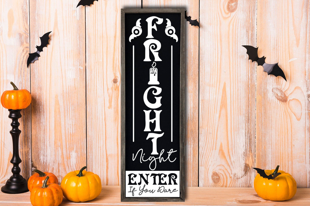 Fright Sign Fright Night SVG - Halloween Porch Sign SVG - So Fontsy