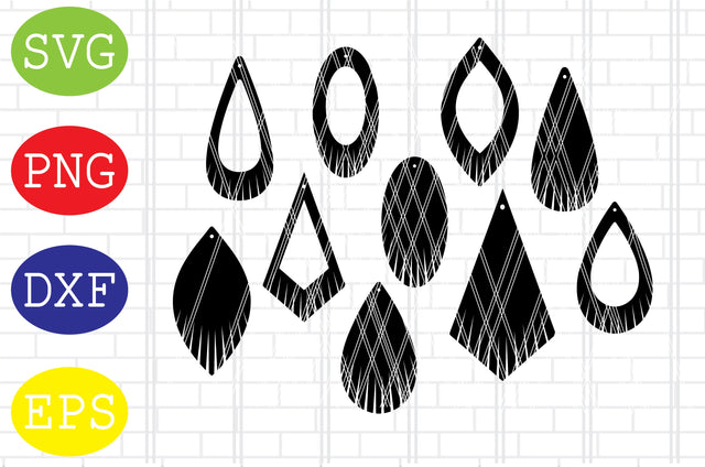 Fringe Earring Svg, Tear Drop Svg, Pendant Svg SVG DigitalSvgFiles 
