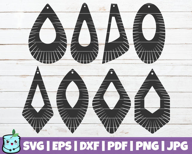 Fringe Earrings With Hole SVG MintyMarshmallows 