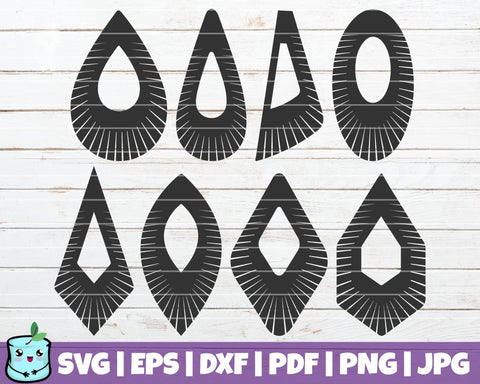 Fringe Earrings With Hole SVG MintyMarshmallows 