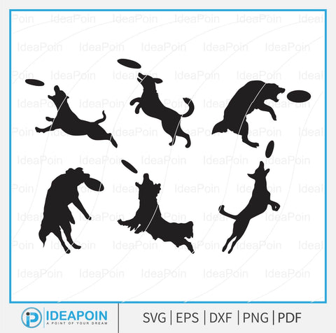 Frisbee Dog svg, Jumping Dog Svg, Frisbee Dog Svg Bundle, Dog With Frisbee Svg, Frisbee SVG, Dog Lover Clipart, Jumping Frisbee Dog svg SVG Dinvect 