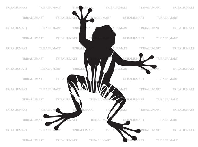 Frog and reeds SVG TribaliumArtSF 