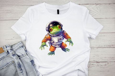 Frog Astronaut Sublimation Clipart Sublimation Regulrcrative 