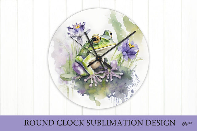 Frog Clock Sublimation. Face Clock Design PNG Sublimation Olga Terlyanskaya 