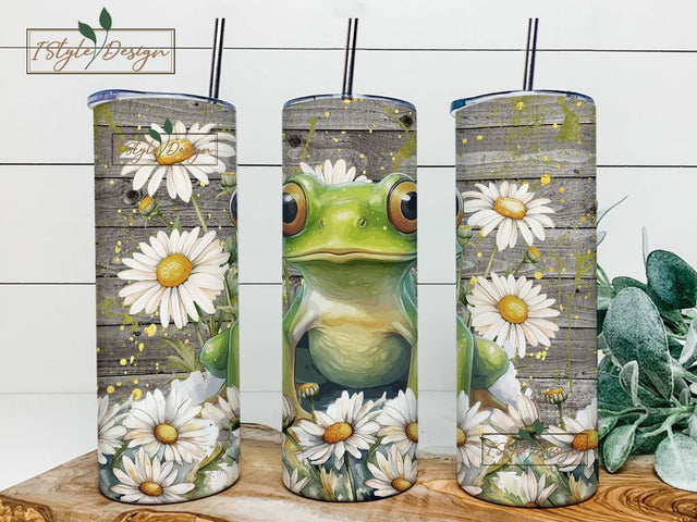 Frog Cute Frog Butterfly Sublimation Design Digital Download PNG Instant DIGITAL ONLY tumblers Tamara Flower Butterfly 20 oz Skinny Tumbler Sublimation iStyleDesign 