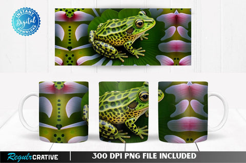 Frog Lily Pad 11, 12 & 15 Oz Mug Sublimation Sublimation Regulrcrative 