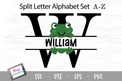Frog Split Letters A - Z - 26 Split Monogram SVG Files SVG Stacy's Digital Designs 