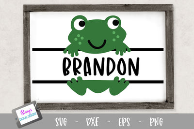 Frog Split Monogram Design SVG Stacy's Digital Designs 