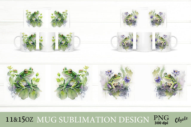 Frog Sublimation. Frog Mug Wrap. Sublimation Olga Terlyanskaya 