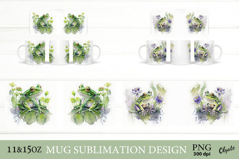 Frog Sublimation. Frog Mug Wrap. Sublimation Olga Terlyanskaya 