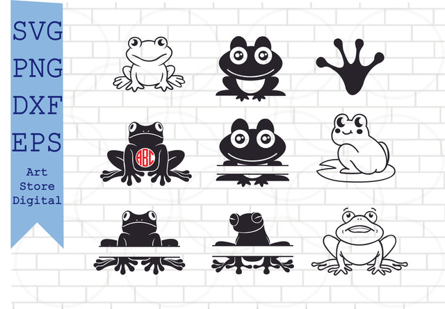 Frog SVG Bundle, Animal SVG Bundle, Cute Frog Svg, Png, Dxf, Eps Cut Files SVG Artstoredigital 