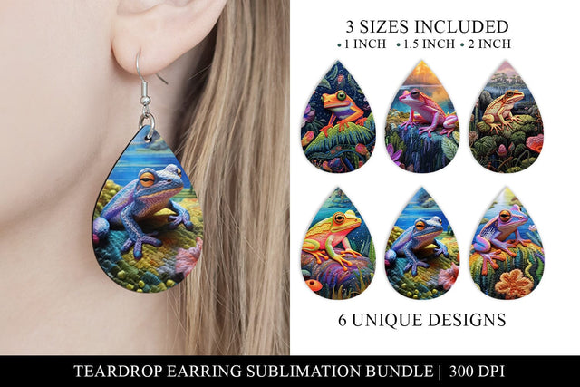 Frog Tear Drop Earring Bundle Sublimation BijouBay 