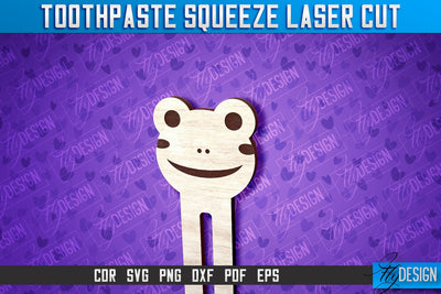 Frog Toothpaste Squeezer Laser Cut | Laser Cut SVG Design | CNC File SVG Fly Design 