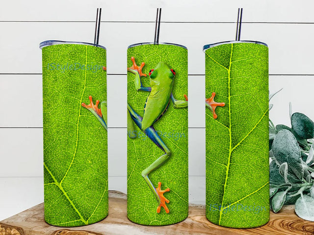 Frog tumbler wrap, frog sublimation designs, frog png, frog sublimation tumbler, cute frog things, frog tumbler png, 20oz skinny tumbler png Sublimation iStyleDesign 