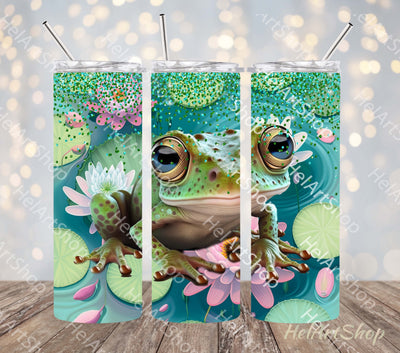 Frog Tumbler Wrap PNG, 20OZ Skinny Tumbler PNG Sublimation _HelArtShop_ 