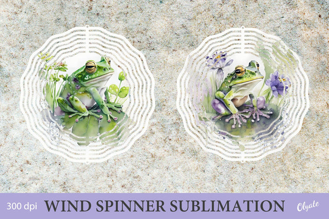 Frog Wind Spinner PNG. Frog Sublimation Wind Spinner Sublimation Olga Terlyanskaya 