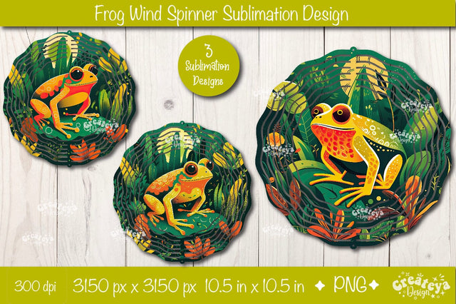 Frog wind spinner| Wind spinner sublimation bundle PNG Sublimation Createya Design 