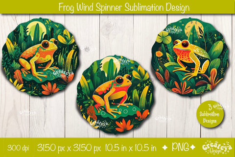 Frog wind spinner| Wind spinner sublimation bundle PNG Sublimation Createya Design 