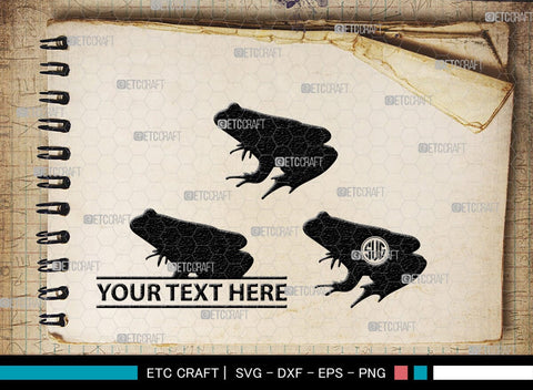 Frogs Monogram, Frog Silhouette, Frog SVG, Tree Frog Svg, Toad Svg, Amphibian Svg, SB00268 SVG ETC Craft 