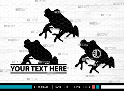 Frogs Monogram, Frog Silhouette, Frog SVG, Tree Frog Svg, Toad Svg, Amphibian Svg, SB00268 SVG ETC Craft 