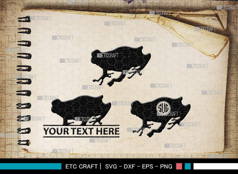 Frogs Monogram, Frog Silhouette, Frog SVG, Tree Frog Svg, Toad Svg, Amphibian Svg, SB00268 SVG ETC Craft 