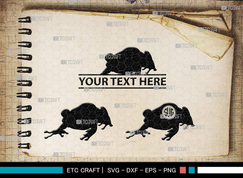 Frogs Monogram, Frog Silhouette, Frog SVG, Tree Frog Svg, Toad Svg, Amphibian Svg, SB00268 SVG ETC Craft 