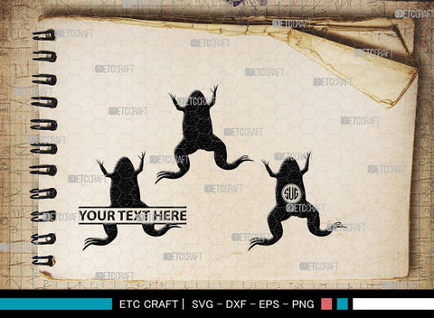 Frogs Monogram, Frog Silhouette, Frog SVG, Tree Frog Svg, Toad Svg, Amphibian Svg, SB00268 SVG ETC Craft 