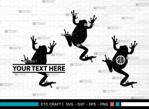 Frogs Monogram, Frog Silhouette, Frog SVG, Tree Frog Svg, Toad Svg, Amphibian Svg, SB00268 SVG ETC Craft 