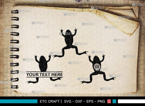 Frogs Monogram, Frog Silhouette, Frog SVG, Tree Frog Svg, Toad Svg, Amphibian Svg, SB00268 SVG ETC Craft 