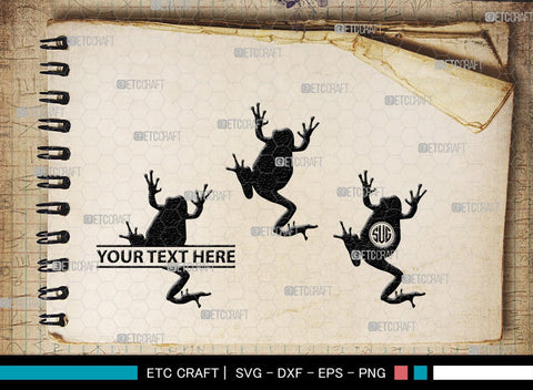 Frogs Monogram, Frog Silhouette, Frog SVG, Tree Frog Svg, Toad Svg, Amphibian Svg, SB00268 SVG ETC Craft 