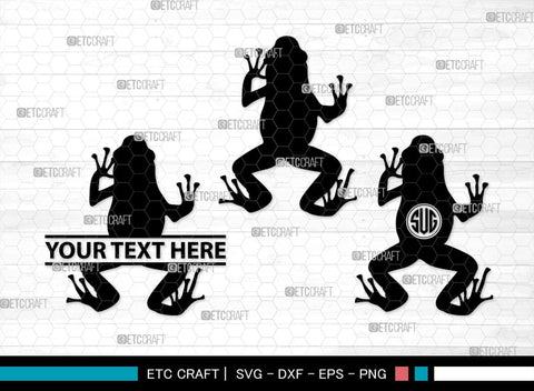 Frogs Monogram, Frog Silhouette, Frog SVG, Tree Frog Svg, Toad Svg, Amphibian Svg, SB00268 SVG ETC Craft 