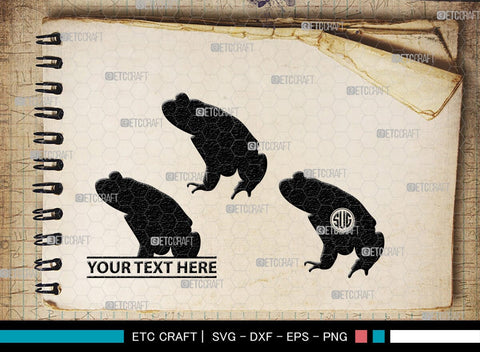 Frogs Monogram, Frog Silhouette, Frog SVG, Tree Frog Svg, Toad Svg, Amphibian Svg, SB00268 SVG ETC Craft 