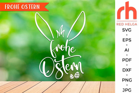 Frohe Ostern SVG - German Easter Cut File SVG RedHelgaArt 