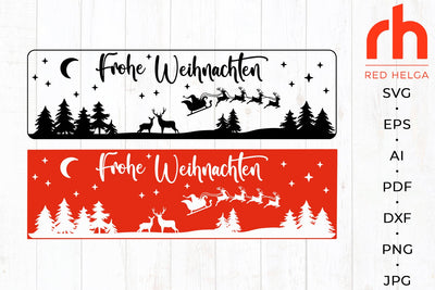 Frohe Weihnachten svg - Christmas sign svg - German christmas svg SVG RedHelgaArt 
