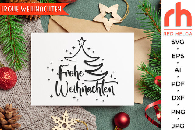 Frohe Weihnachten SVG - Germany Christmas Cut File SVG RedHelgaArt 