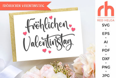 Fröhlichen Valentinstag SVG - Germany Quote Cut File SVG RedHelgaArt 