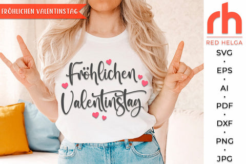 Fröhlichen Valentinstag SVG - Germany Quote Cut File - Valentines Decor DXF SVG RedHelgaArt 