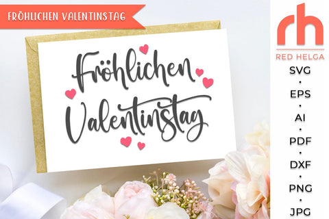 Fröhlichen Valentinstag SVG - Germany Quote Cut File - Valentines Decor DXF SVG RedHelgaArt 