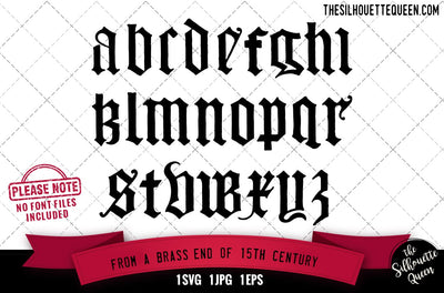 From A Brass End Of 15th Century alphabets - ABC letters SVG Loveleen Kaur 