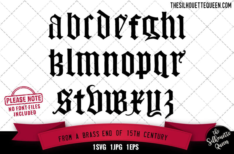 From A Brass End Of 15th Century alphabets - ABC letters SVG Loveleen Kaur 
