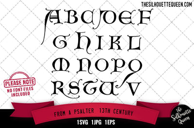 From A Psalter. 13th Century alphabets - ABC letters SVG Loveleen Kaur 