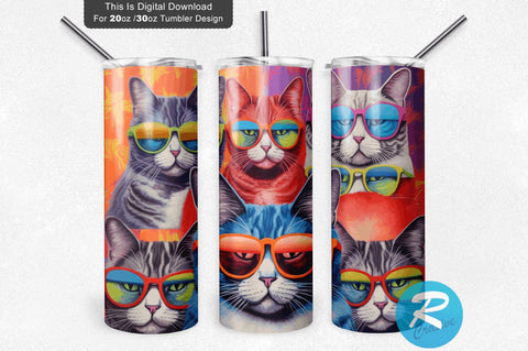 Front Cats 20 oz / 30 oz Tumbler PNG Sublimation Regulrcrative 