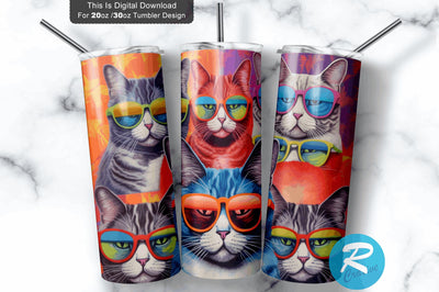 Front Cats 20 oz / 30 oz Tumbler PNG Sublimation Regulrcrative 
