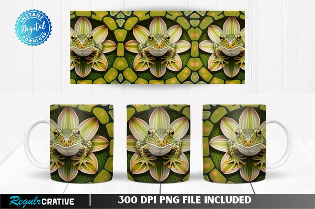 Front Frog Lily Pad with Water 11, 12 & 15 Oz Mug Sublimation Sublimation Regulrcrative 
