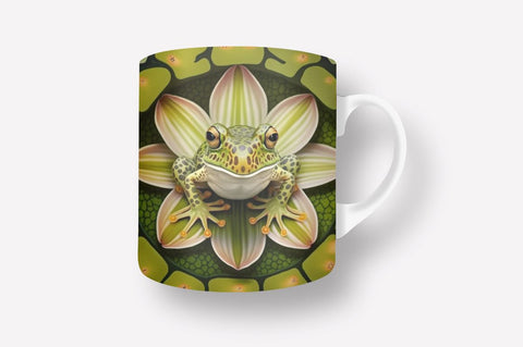 Front Frog Lily Pad with Water 11, 12 & 15 Oz Mug Sublimation Sublimation Regulrcrative 
